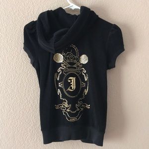 Juicy culture black terry short sleeve hoodie